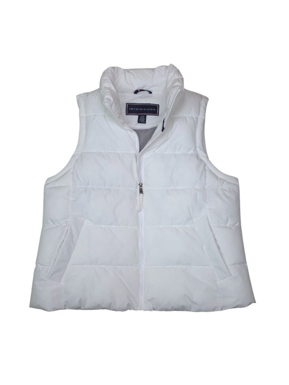 Tommy Hilfiger Womens Puffer Vest XL Lightweight Quilted Zip Front Sleeveless